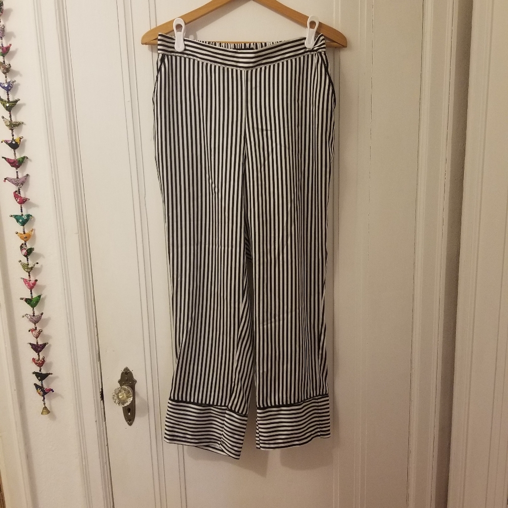 Who What Where Black & White striped pants